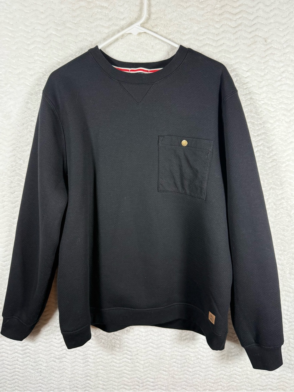 Coleman Black Crewneck Sherpa insideSweater with Chest Pocket